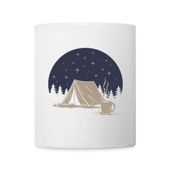 Camping et café - Mug blanc - blanc - Devant