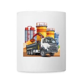 Truck in the mixing plant - Mug - white - Front