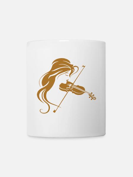 Geigerin Grafik - Tasse - Weiß