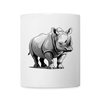 Nashorn Rhino - Animal Sticker - Tasse - Weiß - Vorne