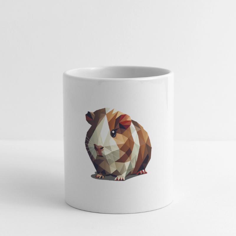 Mignon cochon d’Inde dans le style polygone Mug blanc
