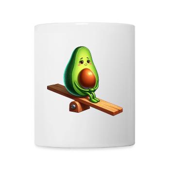 Süße Avocado Wippe Spielplatz Comic vegan - Tasse - Weiß - Vorne