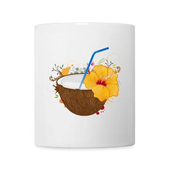 Exotischer Kokos-Cocktail mit Hibiskus - Tasse - Weiß - Vorne