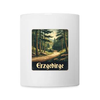Erzgebirge Waldweg wanderweg - Tasse - Weiß - Vorne