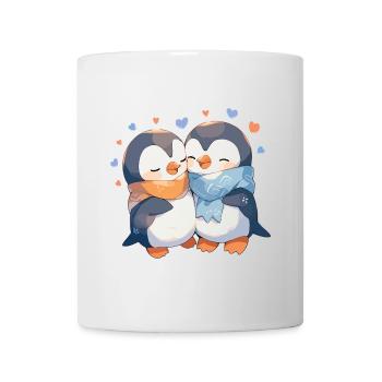 Pingouin Coeur Amour Mignon Câlin Pingouin Amour - Mug blanc - blanc - Devant