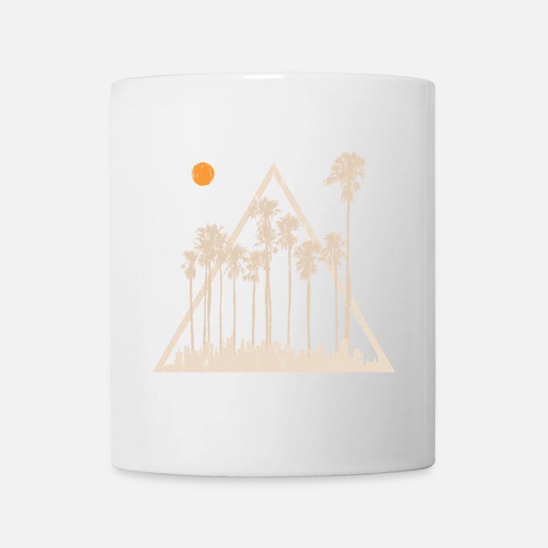 palmiers Tropical Été Coucher de soleil Triangle - Mug blanc - blanc