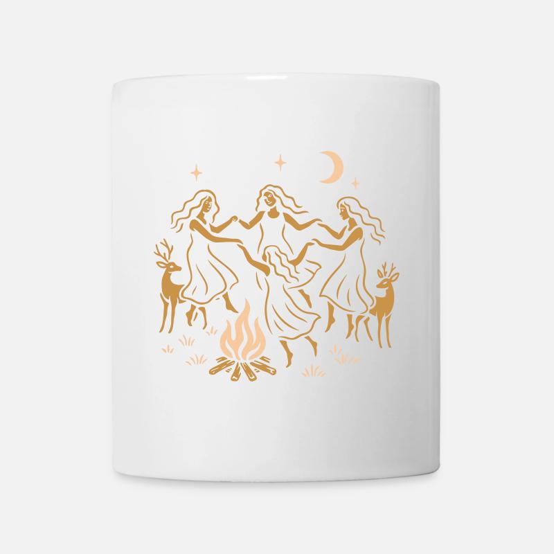Witchy Summer - Mittsommer Tanz ums Feuer - Tasse - Weiß