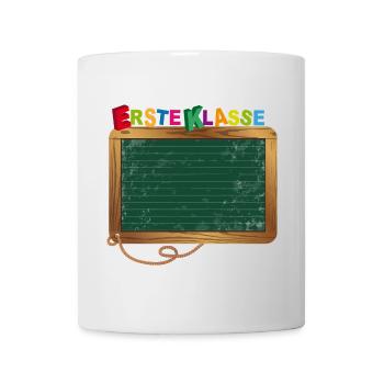 Leere Schultafel zum Beschriften für Schulanfang - Tasse - Weiß - Vorne