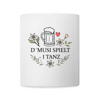 Couronne de fleurs Kirwa coeur – Folk Festival Design, Coeur - Mug blanc - blanc - Devant