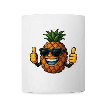 Süßer Cartoon Ananas Sommerfrucht Spaß Freude - Tasse - Weiß - Vorne