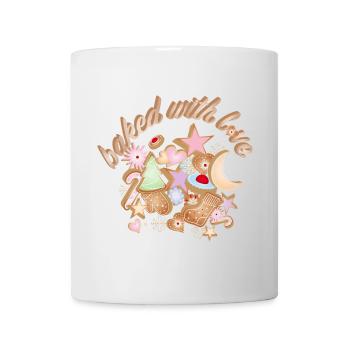 Colourful Christmas cookies – baked with love - Mug - white - Front