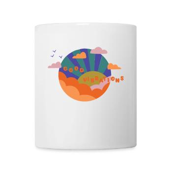 Good Vibrations - Geschenkidee - Gute Laune - Tasse - Weiß - Vorne