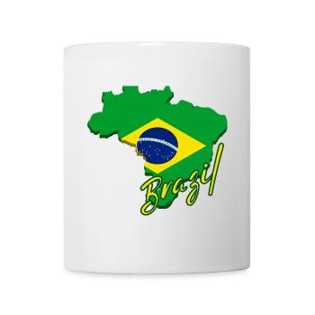 Map of Brazil, flag of Brazil - Mug - white - Front