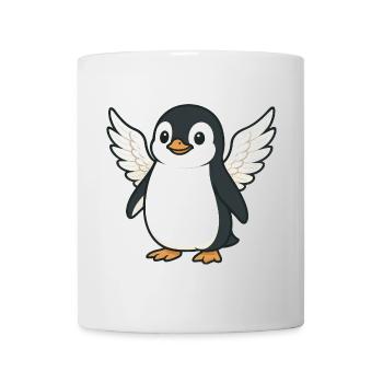Mignon pingouin ange dessin animé avec des ailes - Mug blanc - blanc - Devant