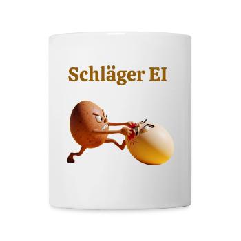 Racket Egg – Bataille d’œufs amusante - Mug blanc - blanc - Devant