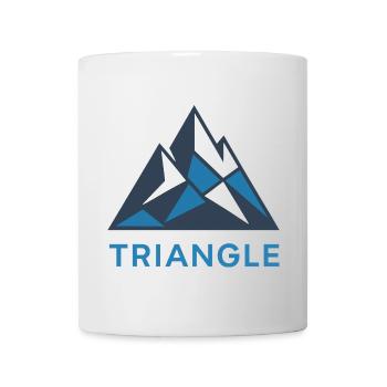 Geometrisches Bergmotiv mit Dreiecken - Tasse - Weiß - Vorne