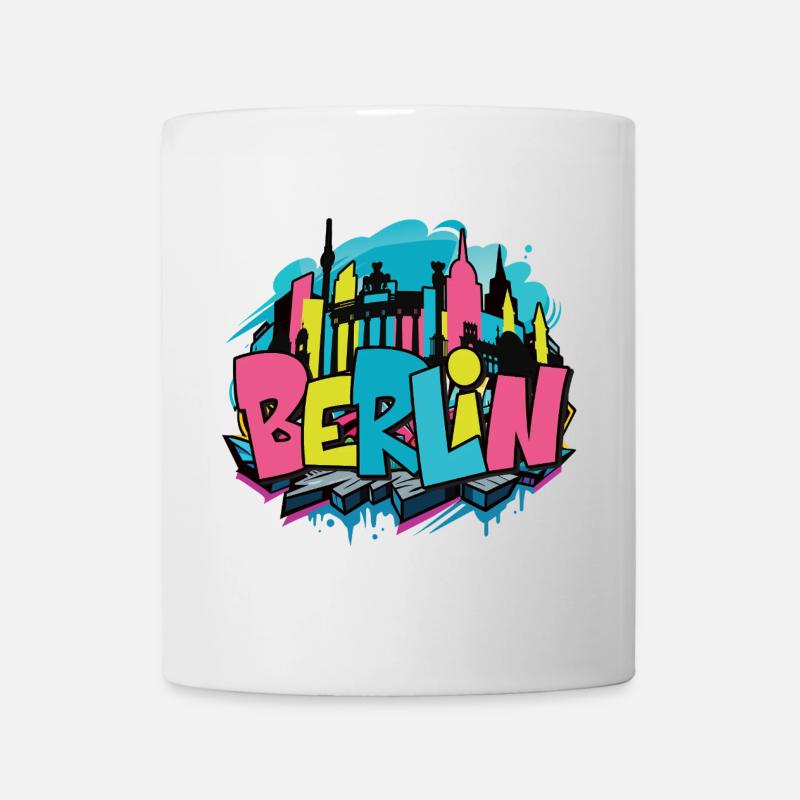 Berlin Streetart Logo Aufkleber Graffiti - Tasse - Weiß