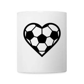 Fussball Herz schwarz - Tasse - Weiß - Vorne