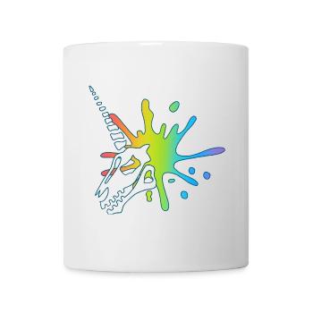 Unicorn skull and multicolored explosion - Mug - white - Front