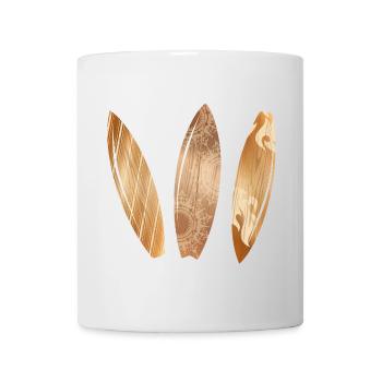 Surfboards in wood look in retro style - Mug - white - Front