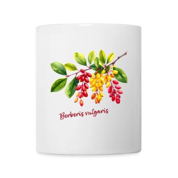 Berberis vulgaris – botanische Illustration - Tasse - Weiß - Vorne