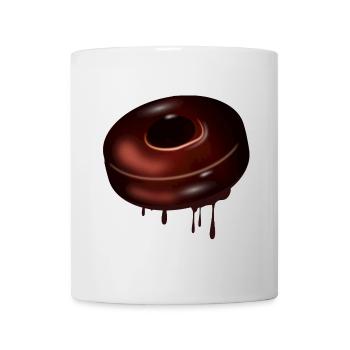 Schoko Donut Motiv mit glänzender Glasur - Tasse - Weiß - Vorne