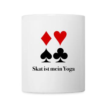 Skat ist wie Yoga – Nur mit Fluchen | Lustiges Ska - Tasse - Weiß - Vorne