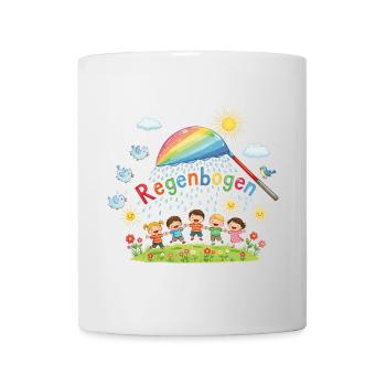 Regenbogen-Kinder-Freude - Tasse - Weiß - Vorne