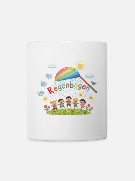 Regenbogen-Kinder-Freude - Tasse - Weiß