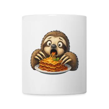 Faultier Lasagne Italienisches Essen Überraschung - Tasse - Weiß - Vorne