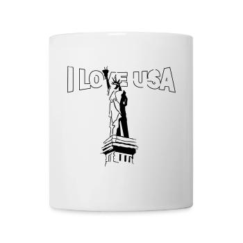 I love USA with Statue of Liberty (Vector graphic) - Mug - white - Front