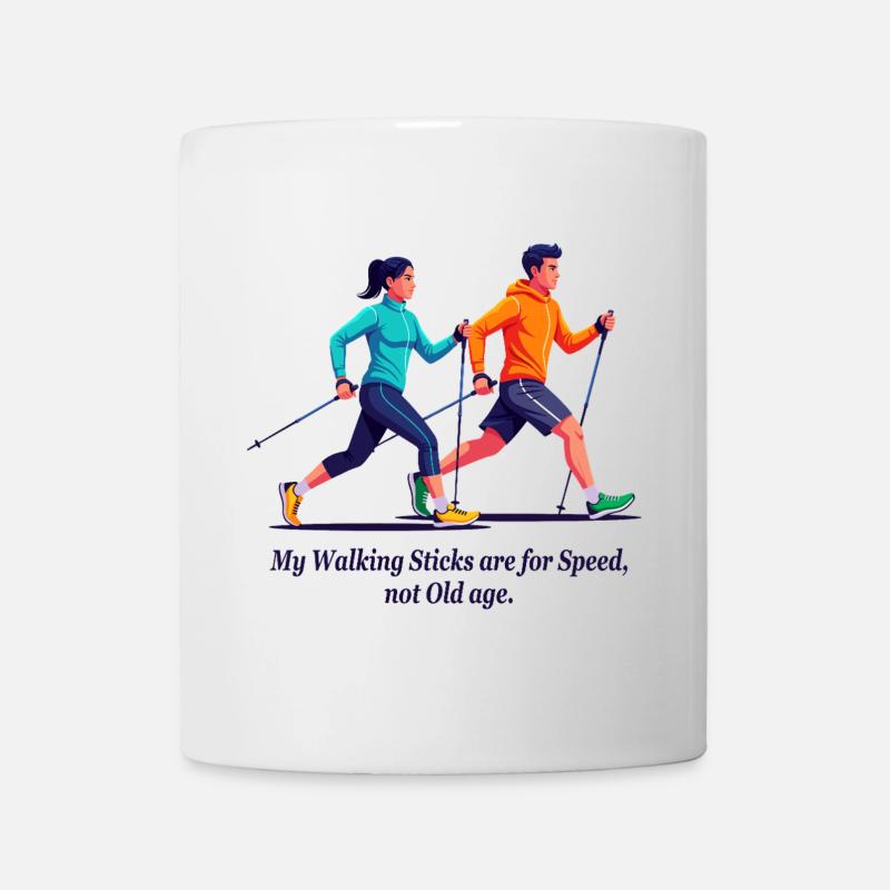 Nordic-Walking-Fans - Tasse - Weiß