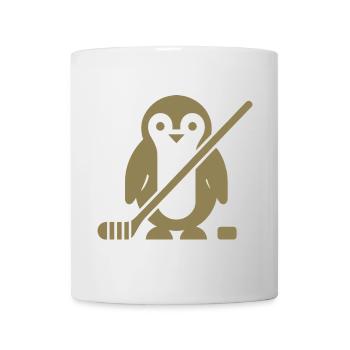 Minimalistischer Pinguin Eishockey Silhouette  - Mug - white - Front