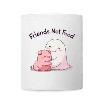 Friends Not Food - Sweet Ghost Hugs Pig - Mug blanc - blanc - Devant