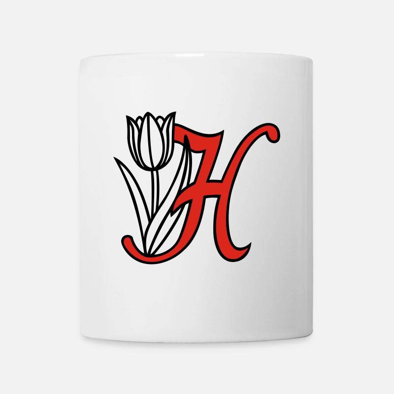 Buchstabe, Initiale, Blume - Tasse - Weiß