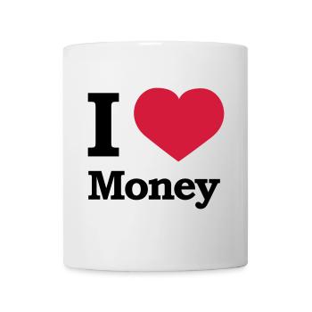 I love Money | Herz | Heart - Mug blanc - blanc - Devant