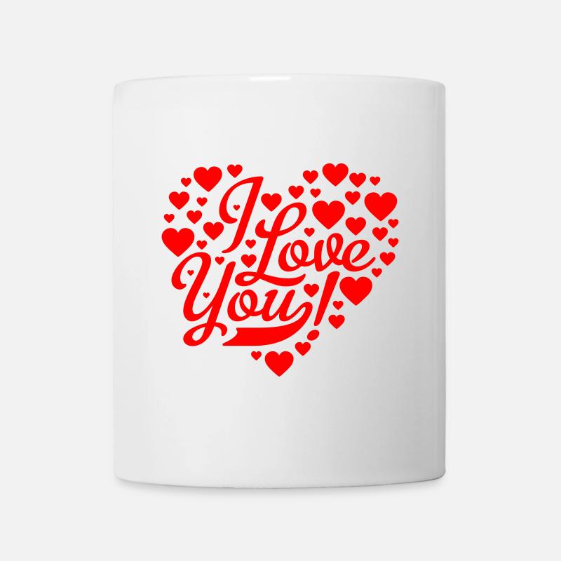 i love you heart shaped design - Mug - white