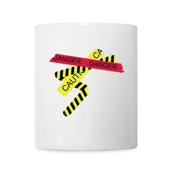 verschiedene Absperrbänder Gefahr und Vorsicht - Tasse - Weiß - Vorne