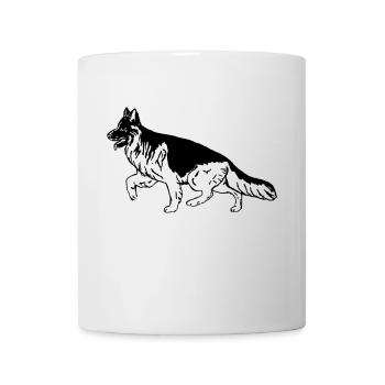 Langhaarschäferhund in Bewegung v2 - Tasse - Weiß - Vorne
