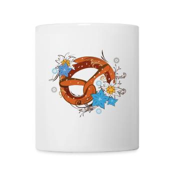 Brezel mit Enzian und Edelweiß - Tasse - Weiß - Vorne