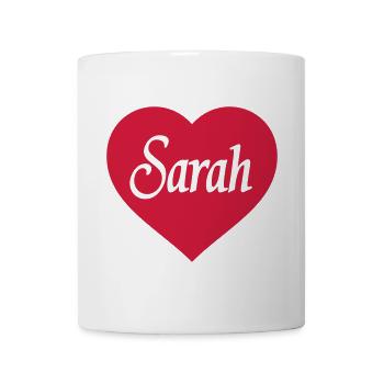 Herz "Sarah" - Tasse - Weiß - Vorne