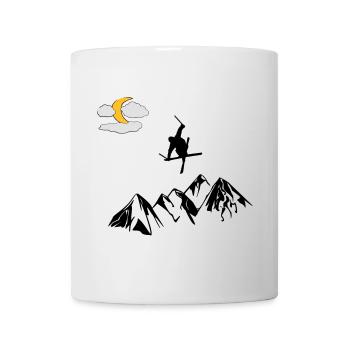 Berg mit Ski Freestyler - Tasse - Weiß - Vorne