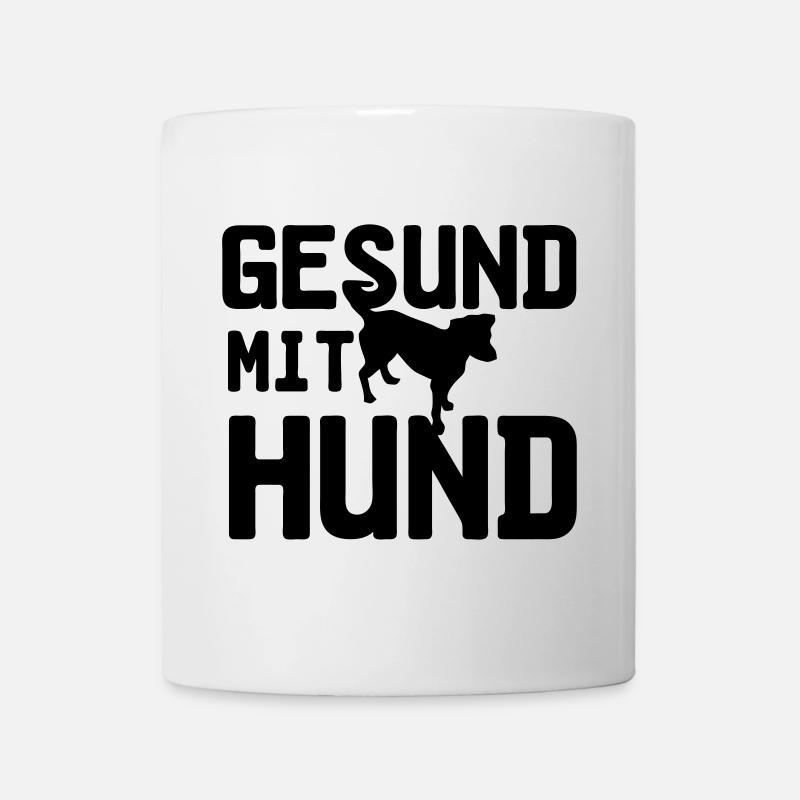 Gesund mit Hund, Hunde, Tier, Medizin, Geschenk - Tasse - Weiß