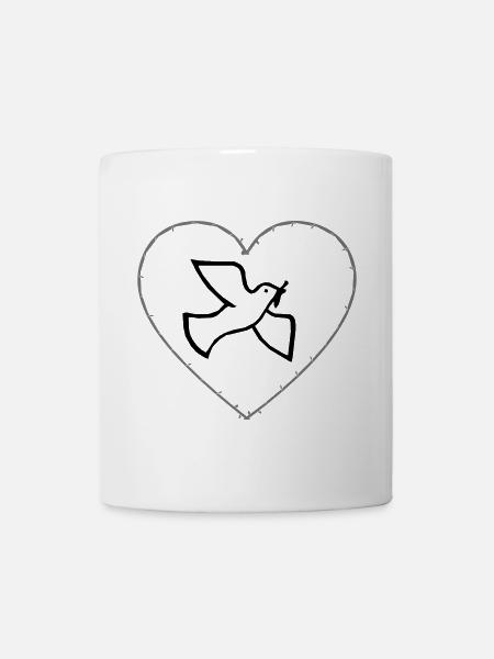 Friedenstaube Dornenherz - Tasse - Weiß