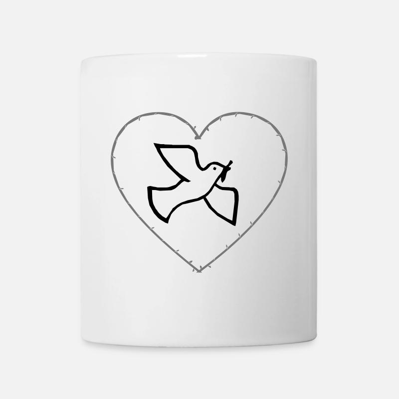 Friedenstaube Dornenherz - Tasse - Weiß