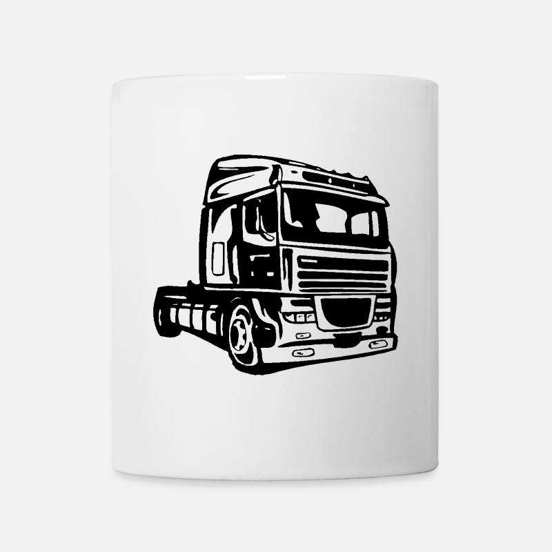 Camion, camion, camion, chauffeur longue distance - Mug blanc - blanc