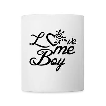 Aimez-moi, garçon Amour Saint-Valentin Dictons Cadeau - Mug blanc - blanc - Devant