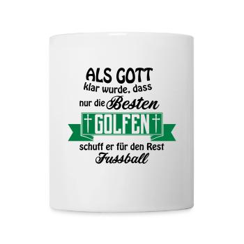 Als Gott Golfen Fussball - Tasse - Weiß - Vorne