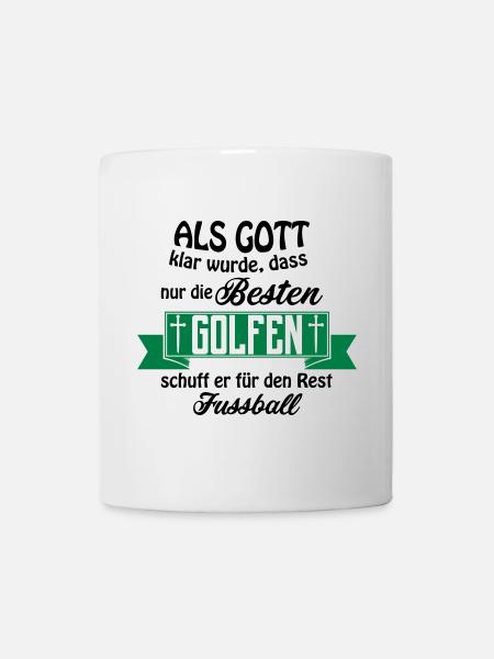 Als Gott Golfen Fussball - Tasse - Weiß