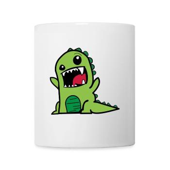 Dinosaur T-Rex Comic Style Dino in green - Mug - white - Front